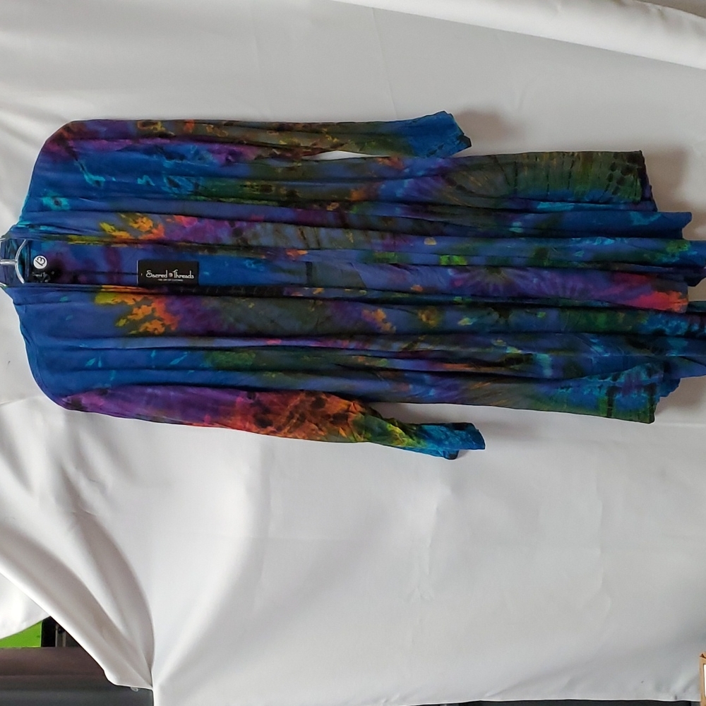 TIE DYED CARDIGAN #13- BY SACRED THREADS-ONE SIZE